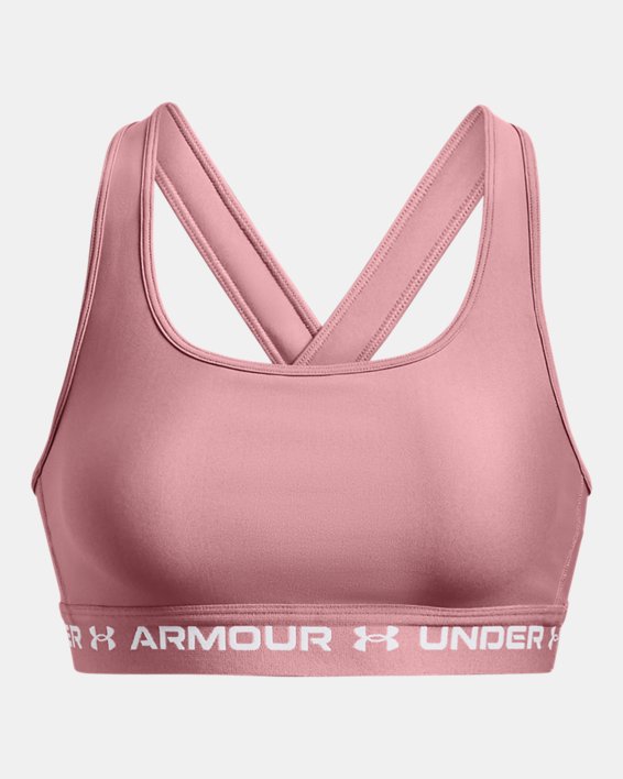 Women's Armour® Mid Crossback Sports Bra, Pink, pdpMainDesktop image number 10